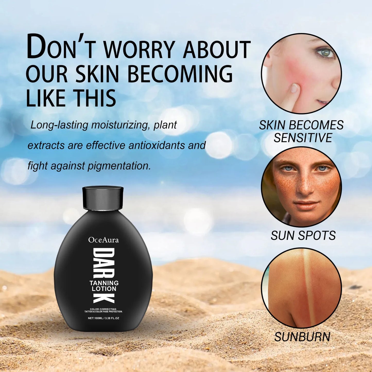 OceAura Self Tanner Bronzer Lotion – Sunless Tanning Cream 100ml