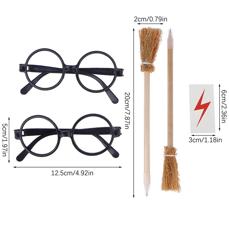 45-Piece Wizard Party Favors – Wand Pencils, Brooms & Glasses