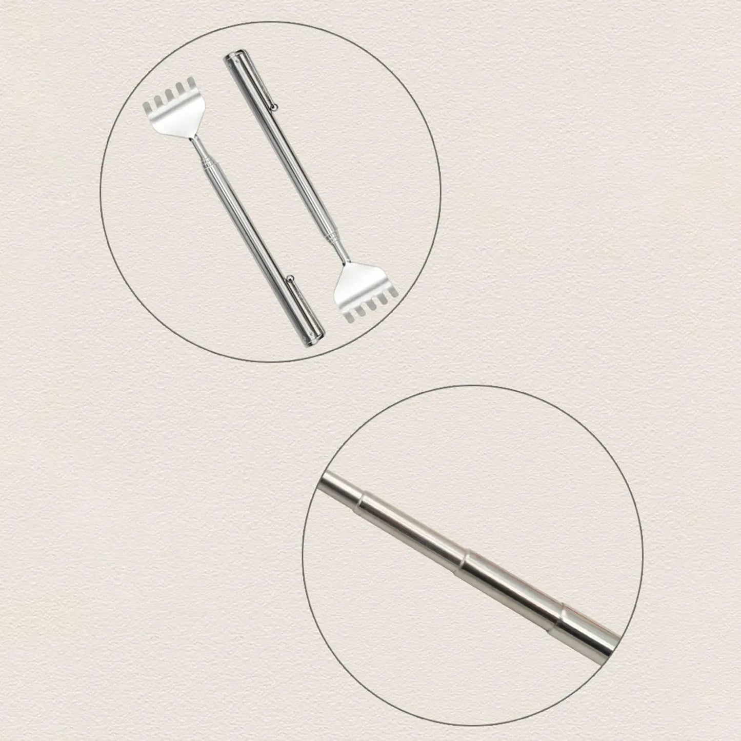 Extendable Back Scratcher Telescopic Stainless Steel Massager Long Reach Retractable Itch Remover For Home Gym Car Sleeping Peaceful Pleasures Health and Wellness