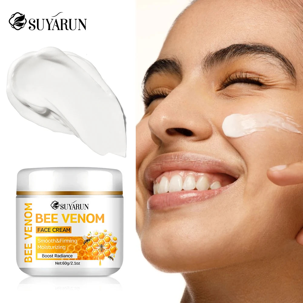 SUYARUN Bee Venom Cream with Sunflower Oil, Chamomile & Aloe - Anti-Aging Hydrating Soothing Moisturizer for All Skin Types. Peaceful Pleasures Health and Wellness