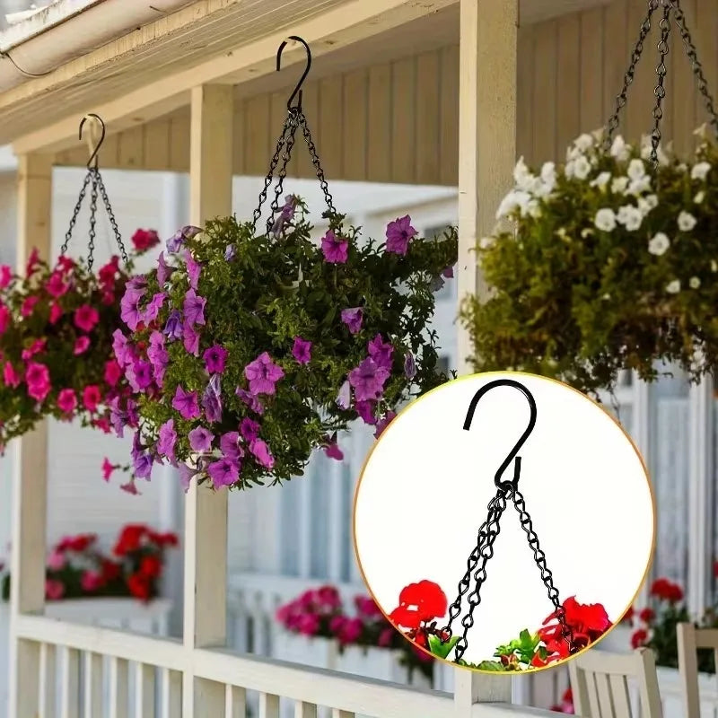 40cm Rattan Hanging Basket with 3-Hook Chain | Planter Pot