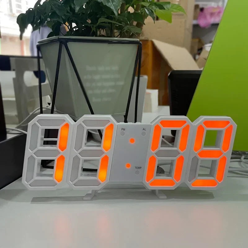 3D LED Digital Wall Clock with Night Mode & Alarm | Home Decor