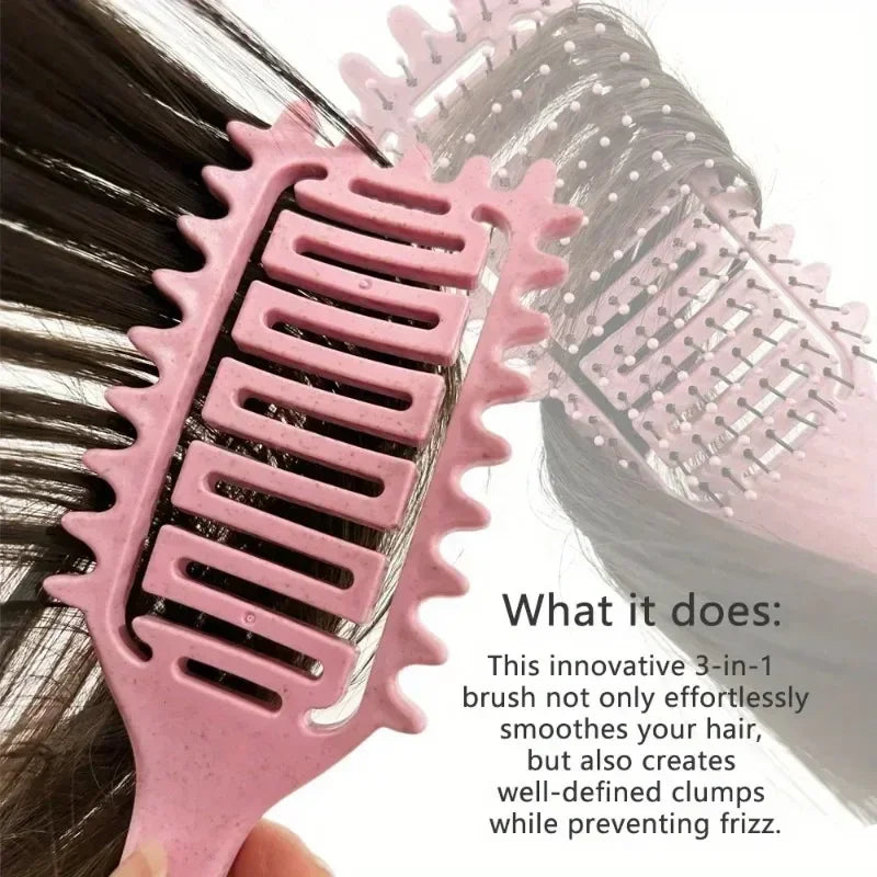 Curl Defining Detangling Hair Brush – Hollow Styling Comb