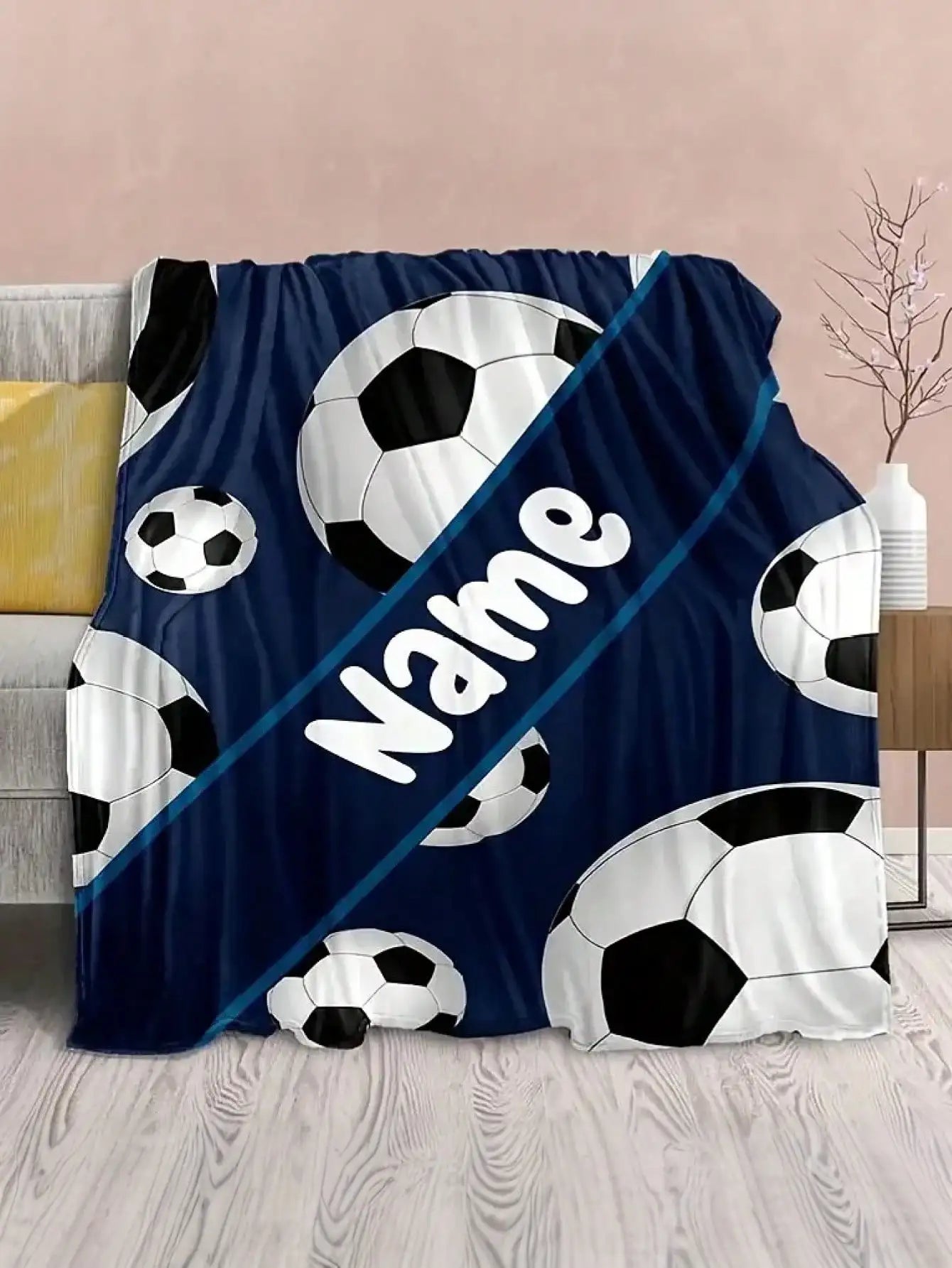Custom Sports Fleece Blanket | Personalized Name & Number Gift