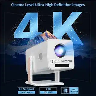 Smart 1080P 4K Android 13 Home Projector | 230 ANSI Auto Keystone Peaceful Pleasures Health and Wellness
