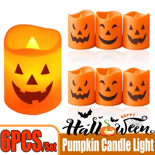 Halloween Pumpkin LED Candle Lights – 6 to 30 Pack Décor Props Halloween LED Candles Peaceful Pleasures Health and Wellness