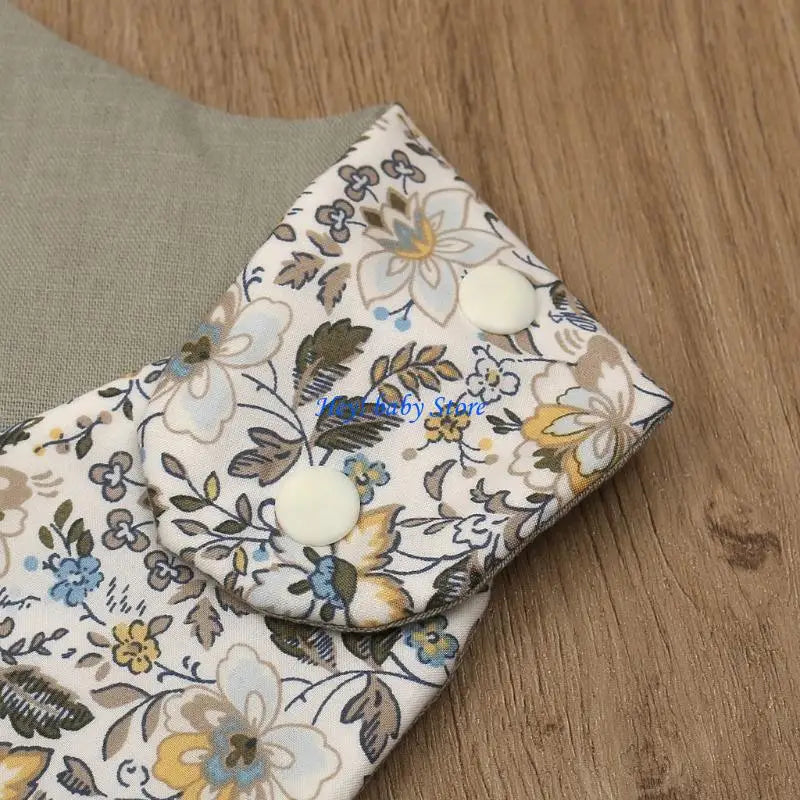 Floral Vintage Double-Sided Cotton Baby Bib for Newborns
