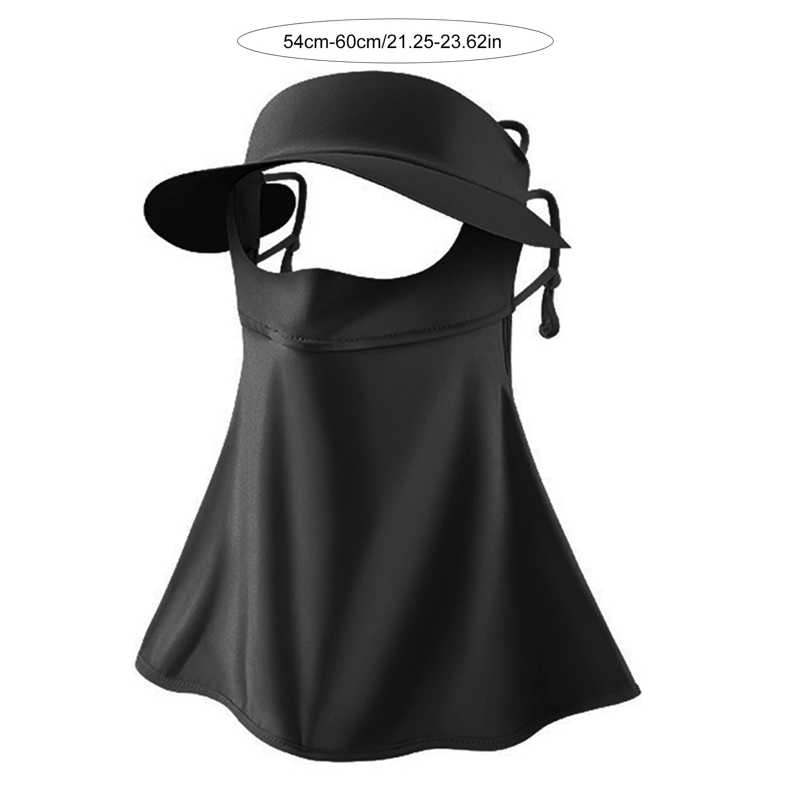Full Face Sun-Protection Mask With Black Glue Brim Ice Silk Fabric UPF50+ For Outdoor Activities Peaceful Pleasures Health and Wellness