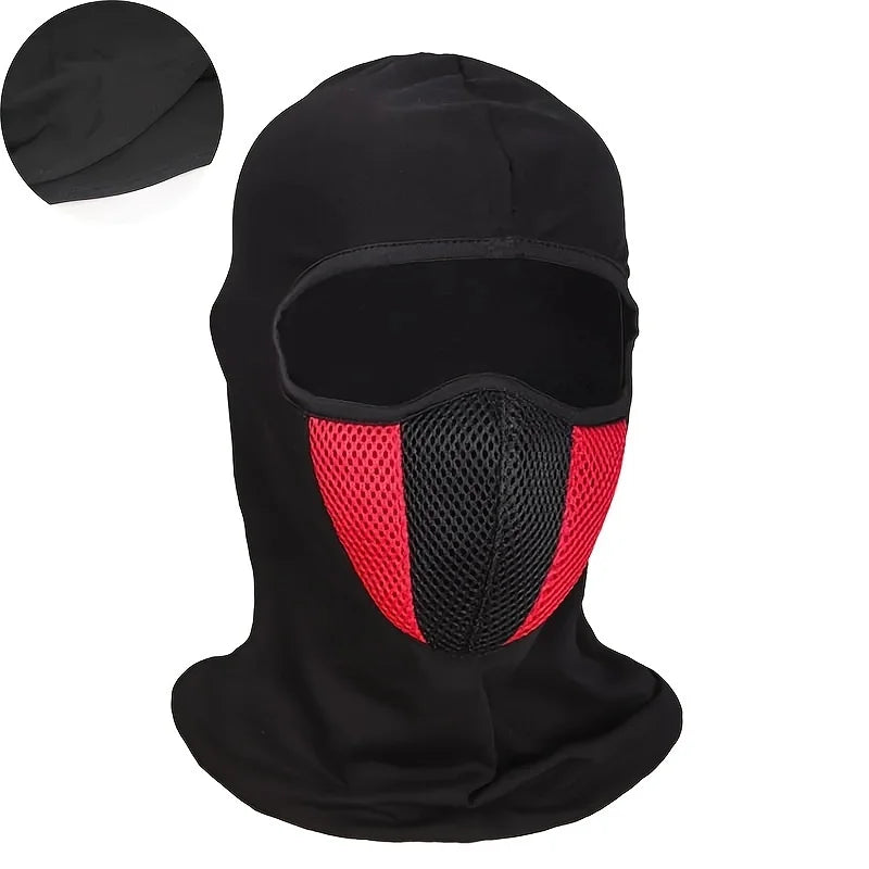 Cotton Windproof UV Protection Balaclava For Mens and Women Full Face & Neck Cover Mask Cycling Equipment Outdoor Peaceful Pleasures Health and Wellness Black Red