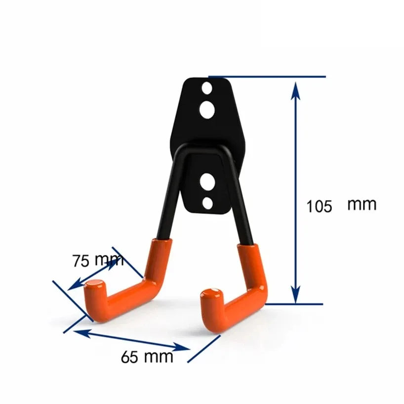Heavy Duty Metal Hook Garage Organizer Wall Mount Bicycle Hanger Hooks Wall Mount Anti-slip Storage Hook For Ladders Garden Tool Peaceful Pleasures Health and Wellness Orange-A