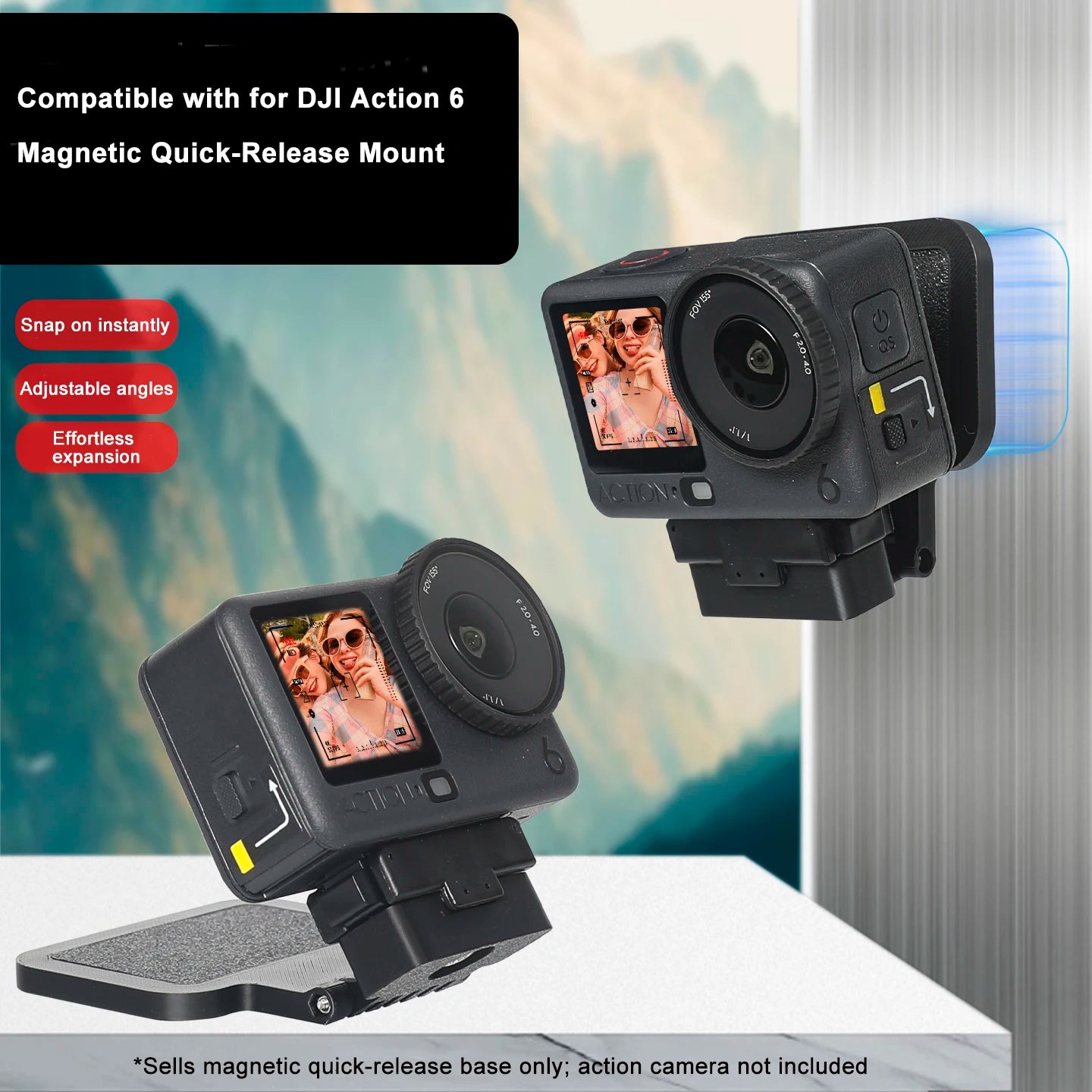 Magnetic Backplate Base Stand Bracket For Dji Osmo Action6 Camera Accessories Multi-Angle Adjustment & Versatile Use Peaceful Pleasures Health and Wellness