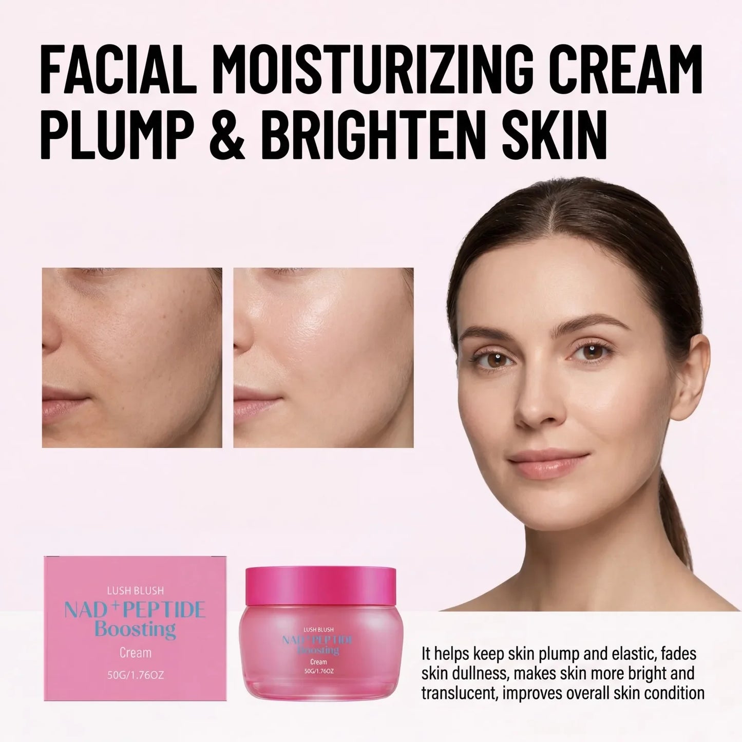 NAD+ Peptide Face Cream 50g – Firming, Hydrating & Brightening