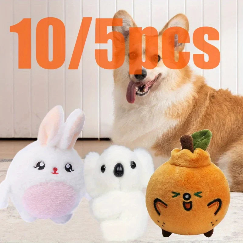 Dog Molar Teeth Cleaning Cotton Rope & Plush Toy Set 5/10pcs