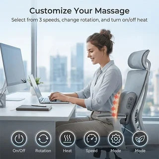 Cervical Massager with Heating Function, Massage Pillow, Multi-Head Kneading for the Neck, 6-Button Control Panel, Massager Suitable for Multiple Areas of the Neck, Shoulders, Waist, Back, and Legs, Suitable for Those Who Sit Peaceful Pleasures Health and Wellness