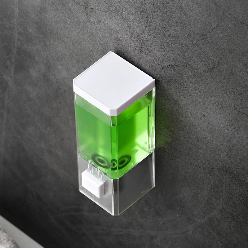 Home Perforated Manual Press Soap Dispenser Wall Mounted Traceless Disinfectant Bottle Bathroom Transparent Soap Dispenser Peaceful Pleasures Health and Wellness