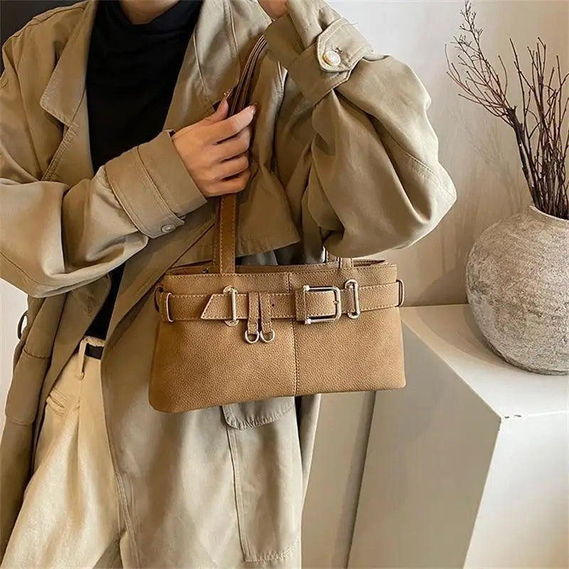 Vintage Large Capacity PU Tote Bag – Women's Shoulder Handbag
