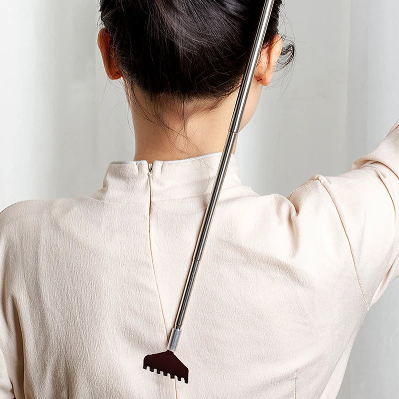 Itchy Scratch Retractable Back Gripper Double-Sided with 3 Detachable Gripper Heads Metal Claw/Rake for Hard-to-Reach Areas Peaceful Pleasures Health and Wellness