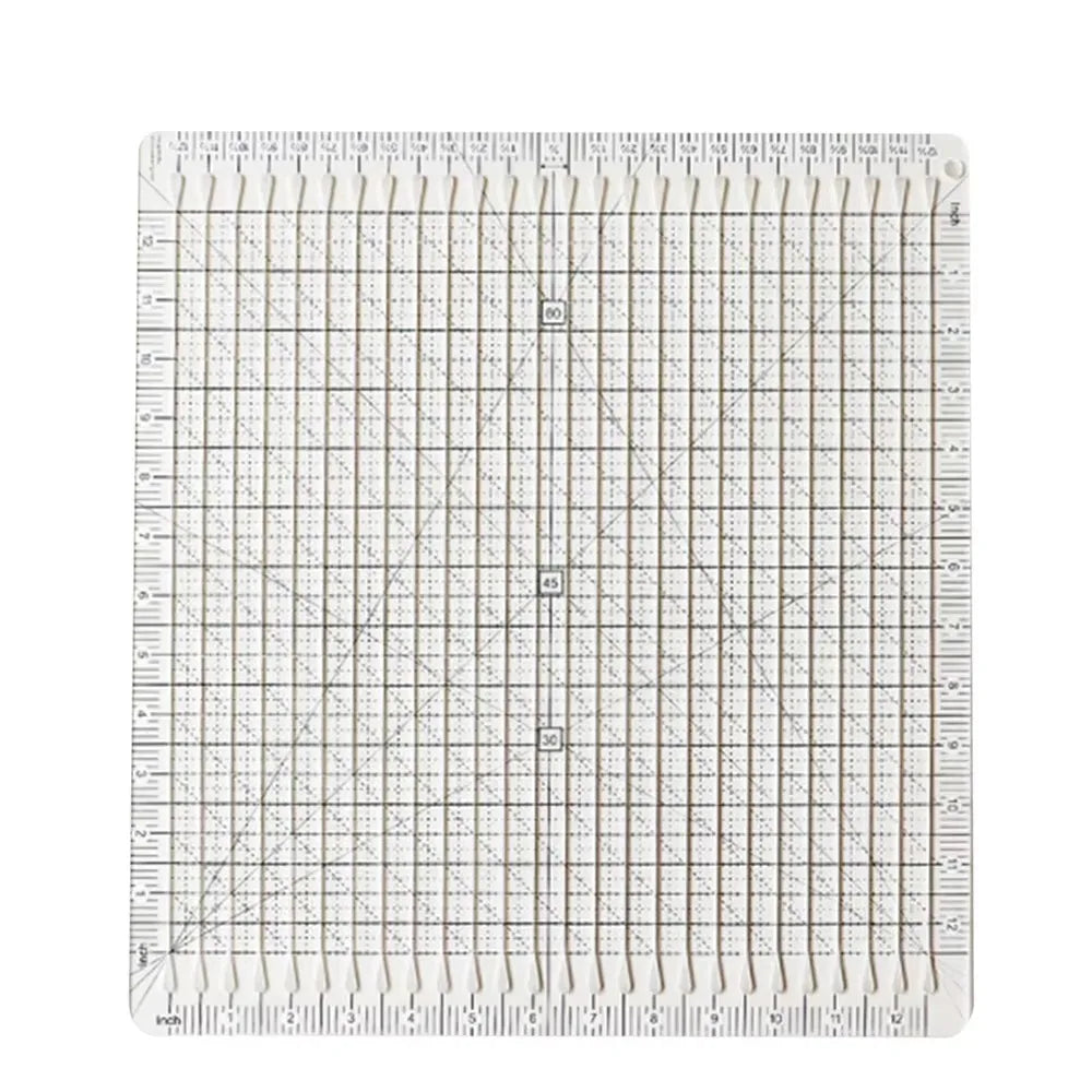 5-in-1 Clear Acrylic Quilting Ruler | Slotted Fabric Template
