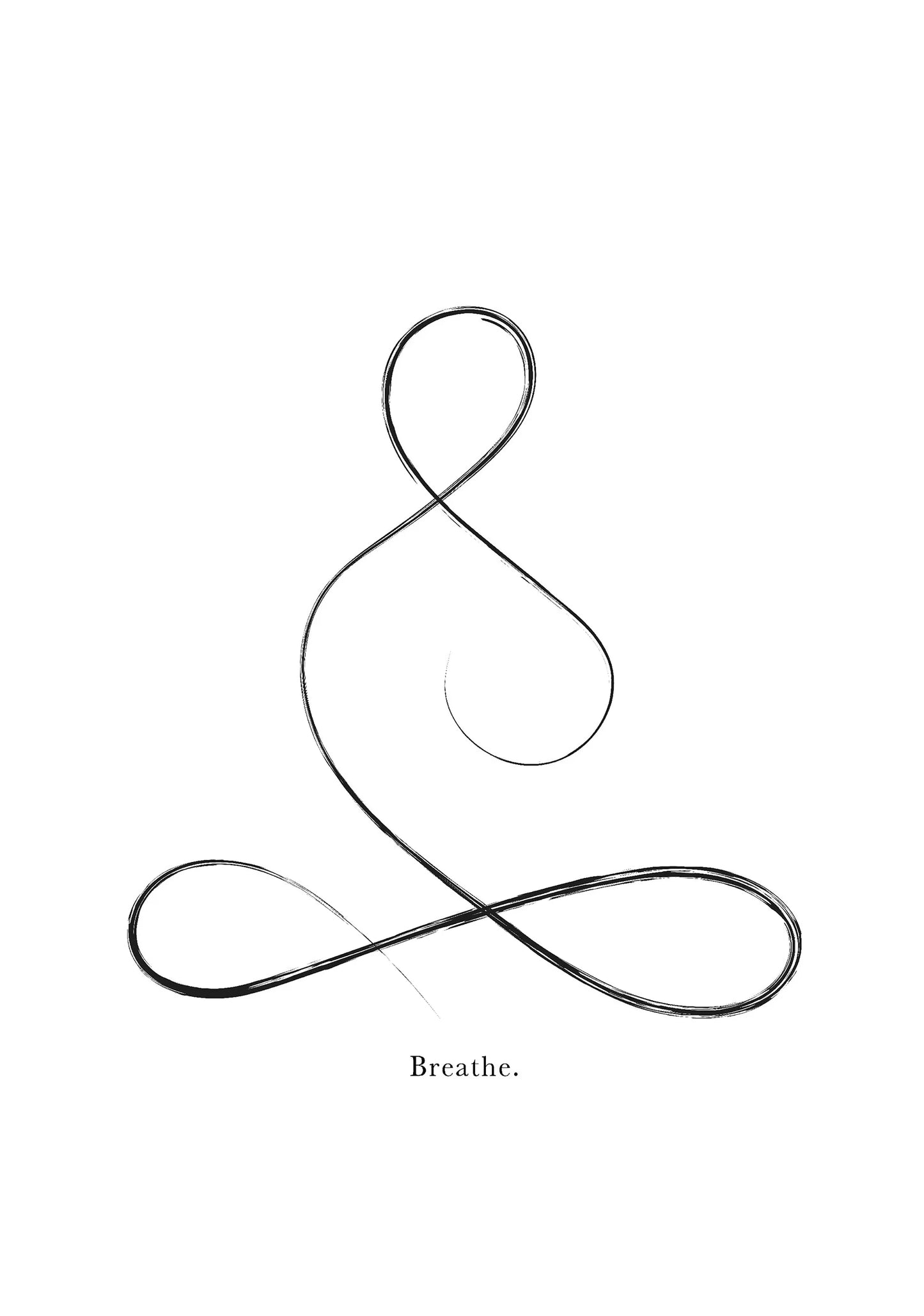 Yoga Pose Line Art Meditation Poster Yoga Symbol Breathe Canvas Printing Minimalist Modern Wall Art Picture Yoga Room Decor Peaceful Pleasures Health and Wellness DM112-3 40x50cm Unframed