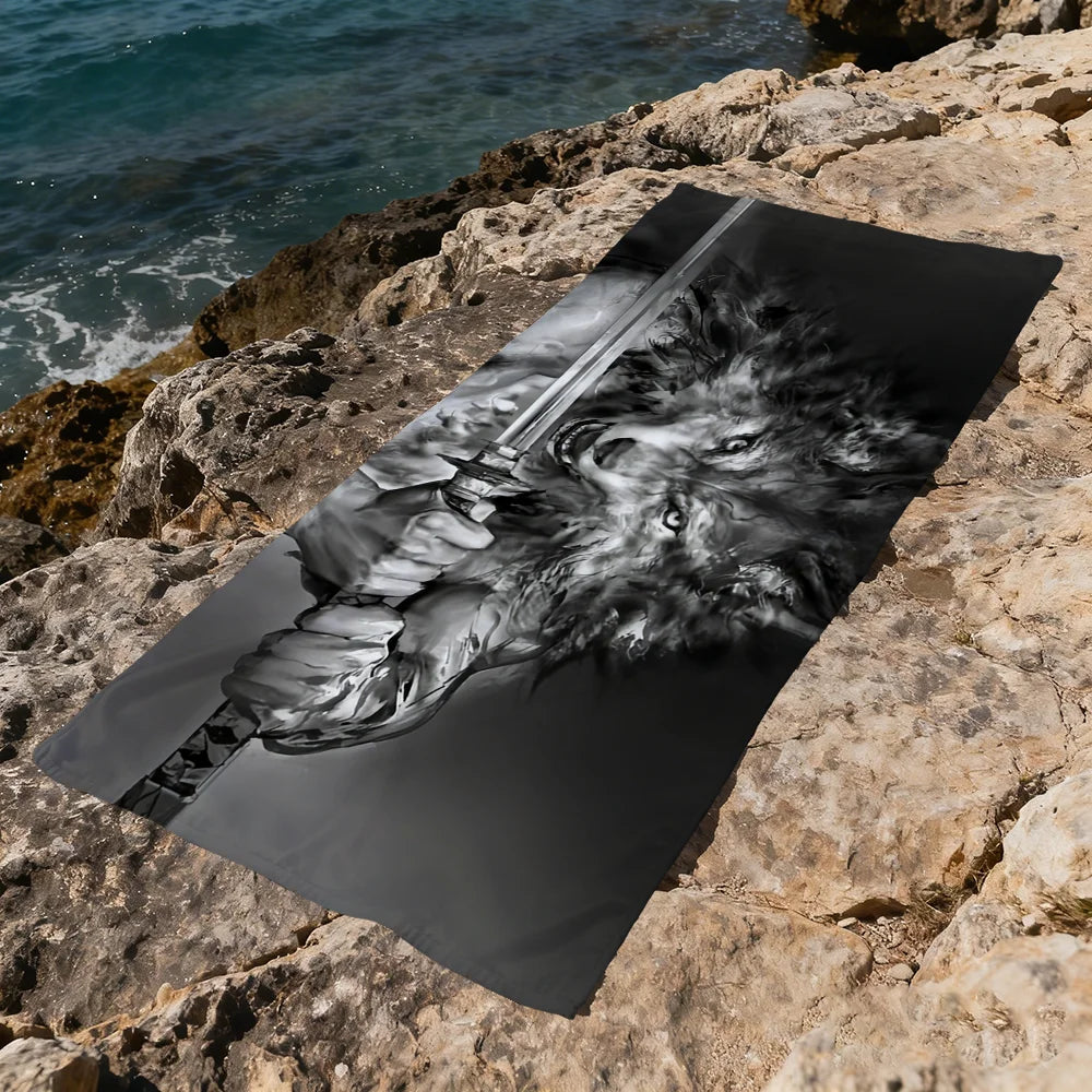 Wolfman Quick-Dry Beach Towel | Soft, Lightweight & Absorbent Quick-Dry Beach Towel Peaceful Pleasures Health and Wellness