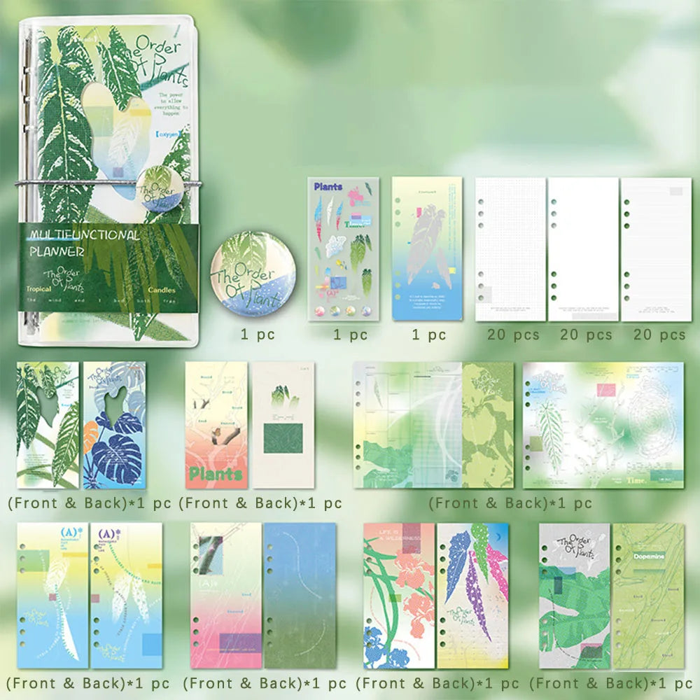 Handbook Multifunctional Loose Leaf Plan Including Stickers Straps