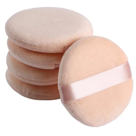 5pcs Round Facial Powder Foundation Puff ,Portable Soft Cosmetic Puff For Makeup Application, Beauty Tool Essential Make Up Peaceful Pleasures Health and Wellness