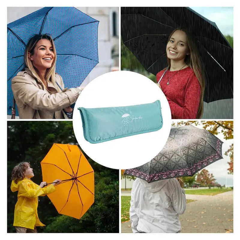 Waterproof Wet Umbrella Bag Foldable Absorbent Pouch for Travel Car Home Camping Rainy Day Dry Storage Organizer Peaceful Pleasures Health and Wellness