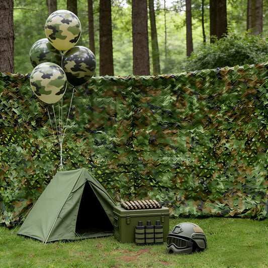 Camouflage Netting Outdoor Camping Sunshade Mesh Camo Net for Hunting Shooting Car Tent Covers Military Theme Party Sun Shelter Peaceful Pleasures Health and Wellness 4M x 5M