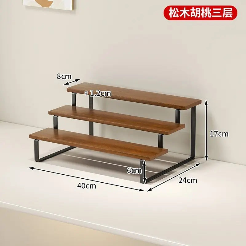 Solid Wood Desktop Ladder Shelf | Display & Storage Rack