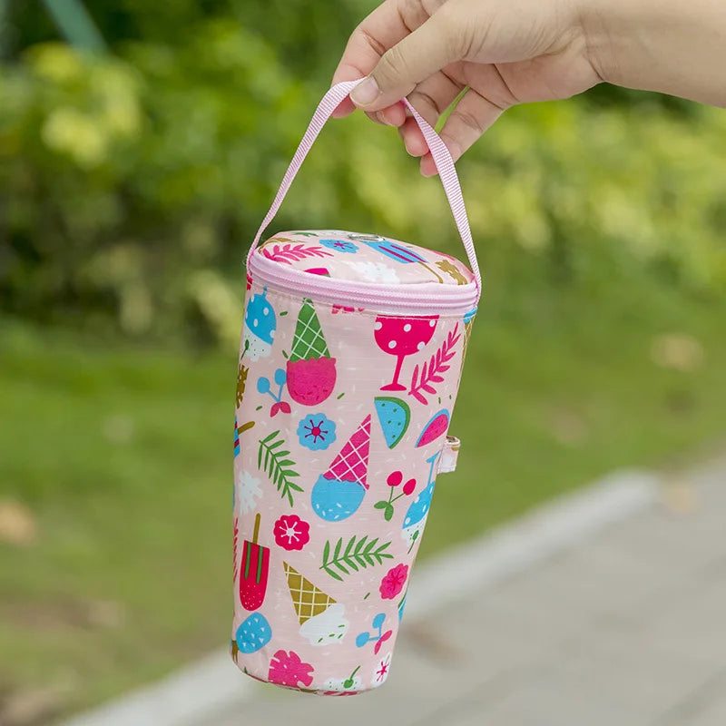 Insulated Milk Tea Tote Bag | Portable Cup Carrier & Umbrella Bag