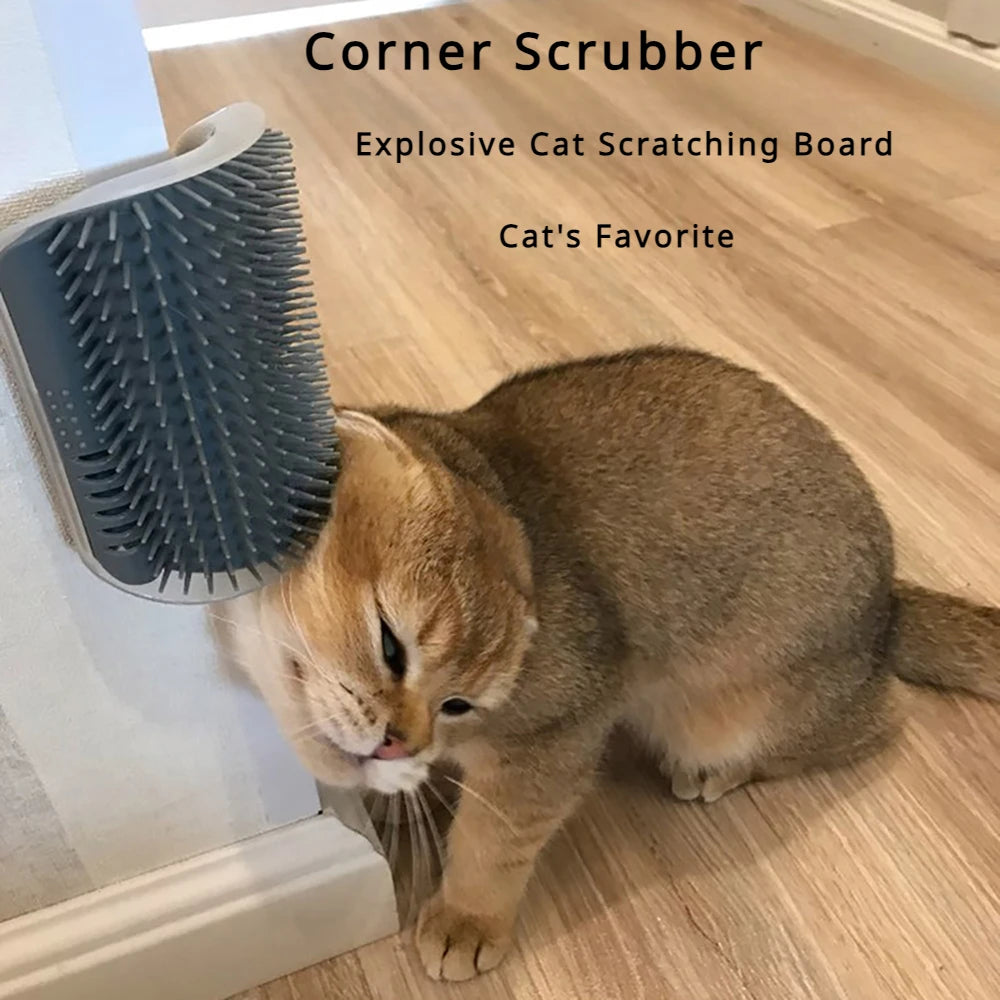 Cat Grooming Brush & Scratcher – Deshedding Comb for Cats & Dogs