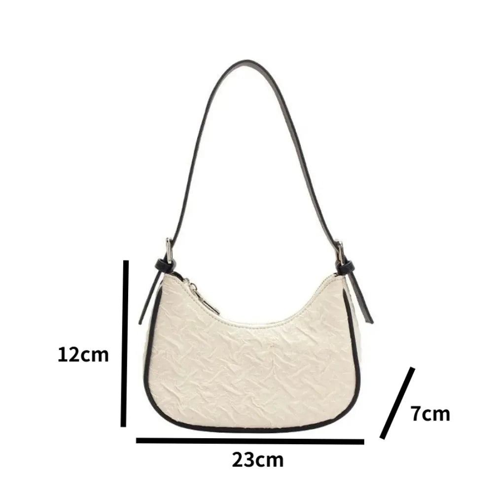 Original design advanced sense this year's popular pleated bag female summer niche design crescent bag underarm bag shoulder Peaceful Pleasures Health and Wellness