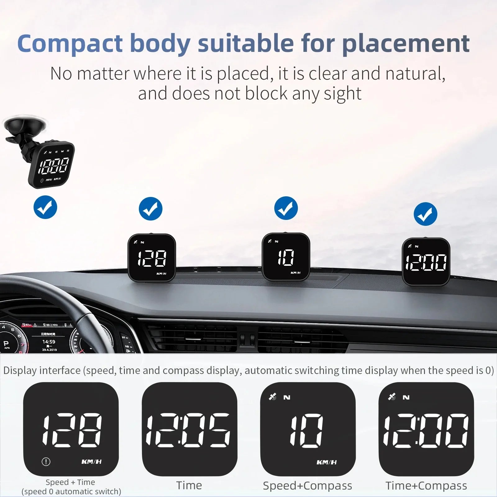 G4S Mini GPS HUD Universal Car Head Up Display Digital Windshield Projector Speedometer KMH MPH Peaceful Pleasures Health and Wellness