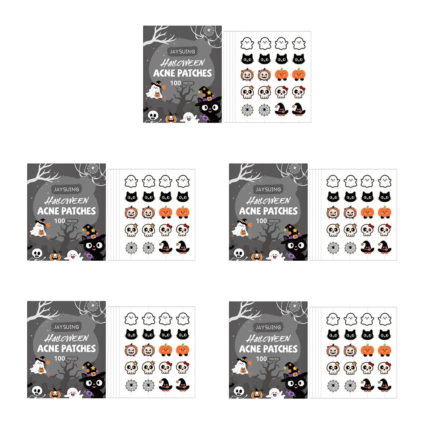 Halloween Acne Patches 100pc – Pumpkin & Bat Spot Cover