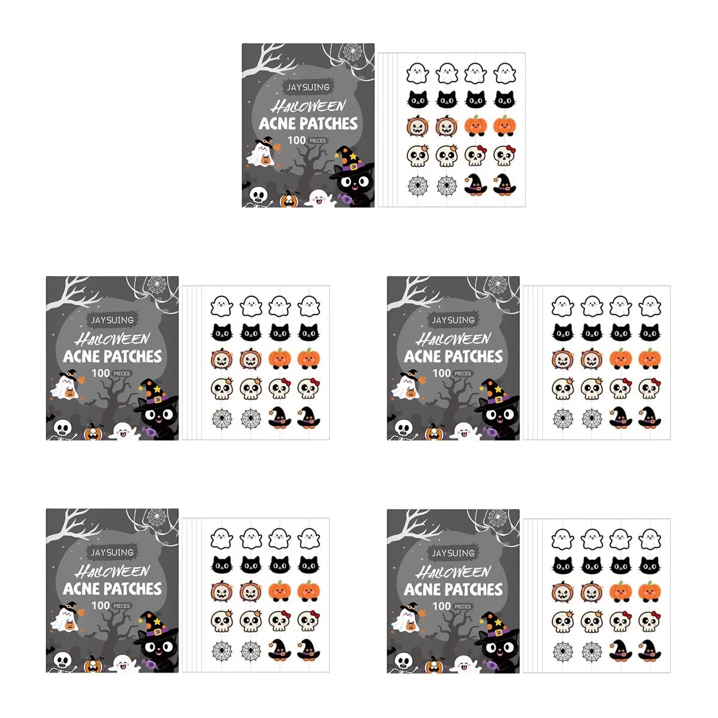 Halloween Acne Patches 100pc – Pumpkin & Bat Spot Covers