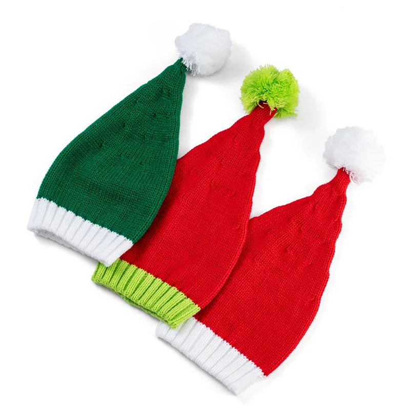 New Christmas Knitted Hat for Adults and Children,Warm Crochet Hat for Santa Claus,Merry Christmas and Happy New Year Peaceful Pleasures Health and Wellness