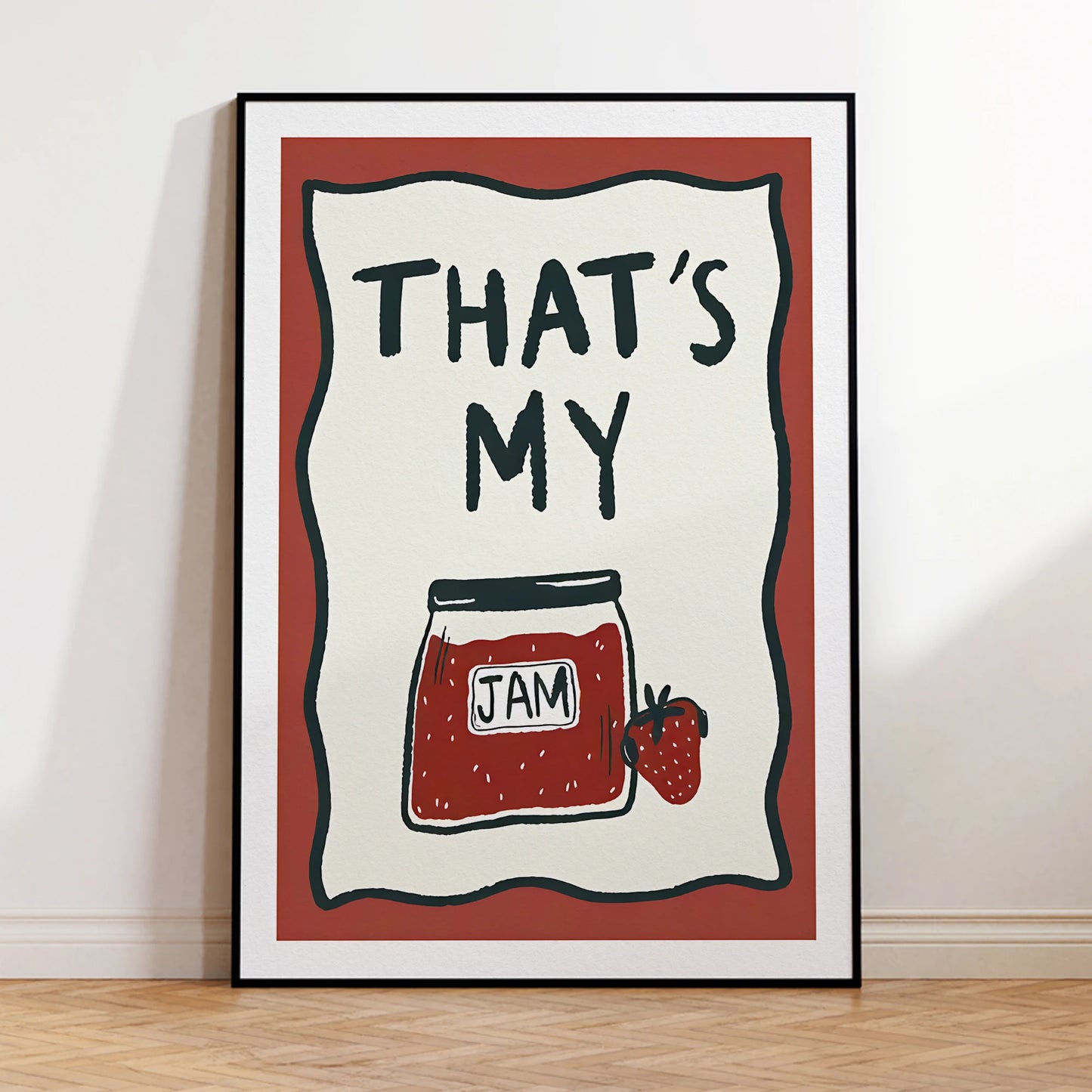 Pink Strawberry "That's My Jam" Canvas Wall Art Print | Decor