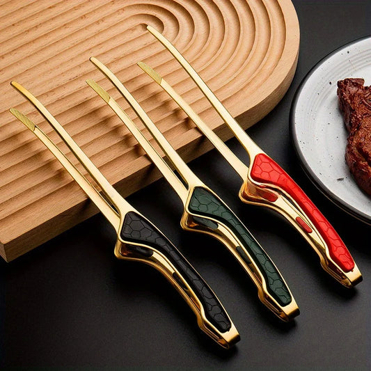 1pc Stainless Steel Kitchen Tongs, Serving Tongs for Cooking, Metal Food Tongs with Non-Slip Comfort Grip, Non-Stick Cooking Ton Peaceful Pleasures Health and Wellness