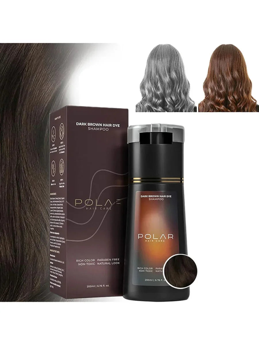 Easy To Operate Fast Hair Dye Shampoo Quick Color Change Hair Dye Products Natural Plant Gray Hair Covering Hair Care Products Peaceful Pleasures Health and Wellness Dark brown