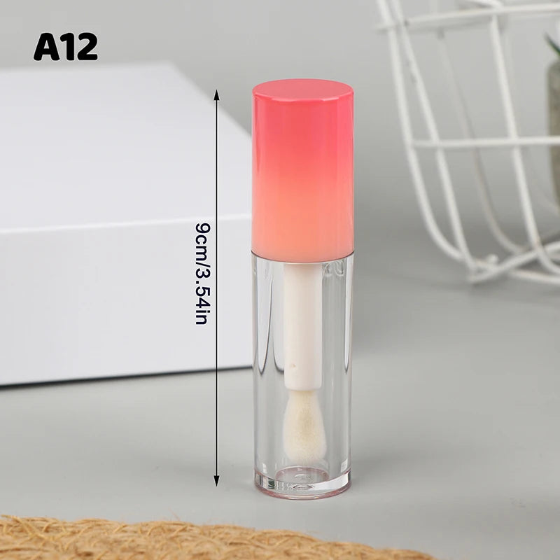 Lip Glaze Bottle With Keychain Gradient Empty Lipstick Gloss Tube Refillable Liquid Container Bottle Lipgloss Sample Bottle Peaceful Pleasures Health and Wellness A12 6ml