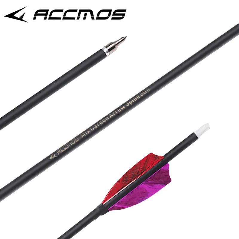 6 ID6 Sp500 Archary Carbon Arrows Turkey Feather 100 125gr Tips
