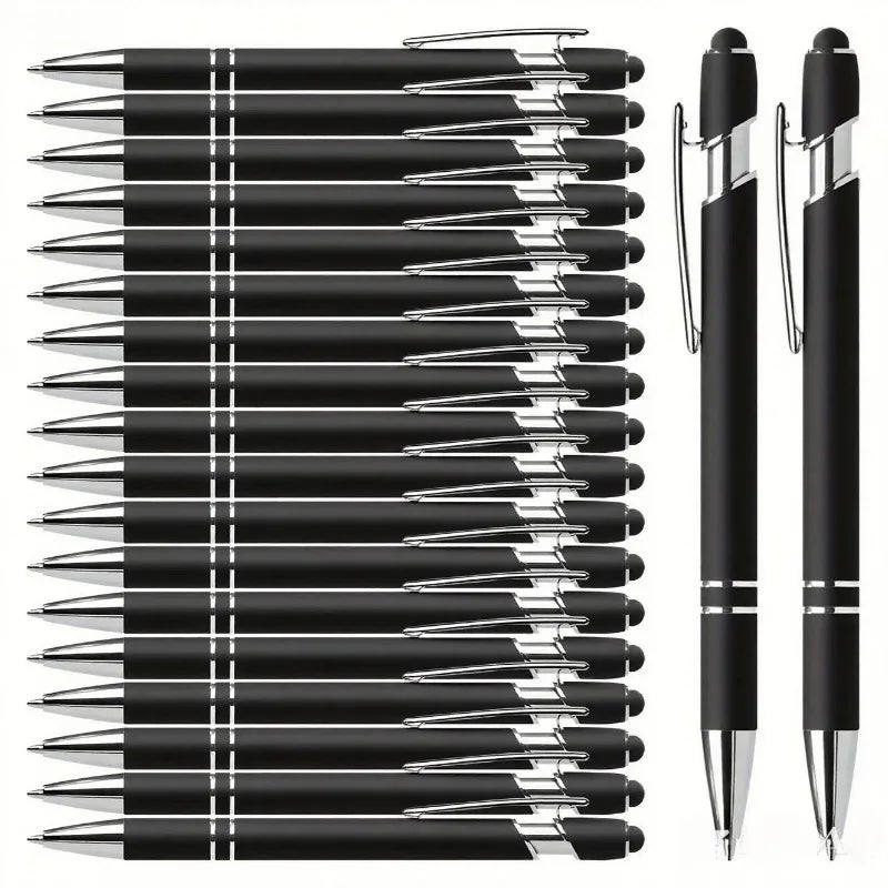 20 Personalized Ballpoint Pens with Stylus | Custom Pen Set