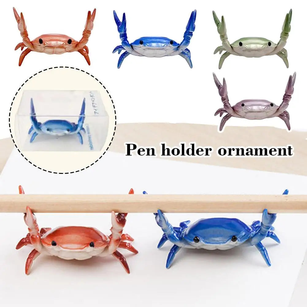Weightlifting Crab Pen Holder Ornament Creative Personalized Decoration Model Gift Desktop Dislpay Pen Holder Peaceful Pleasures Health and Wellness