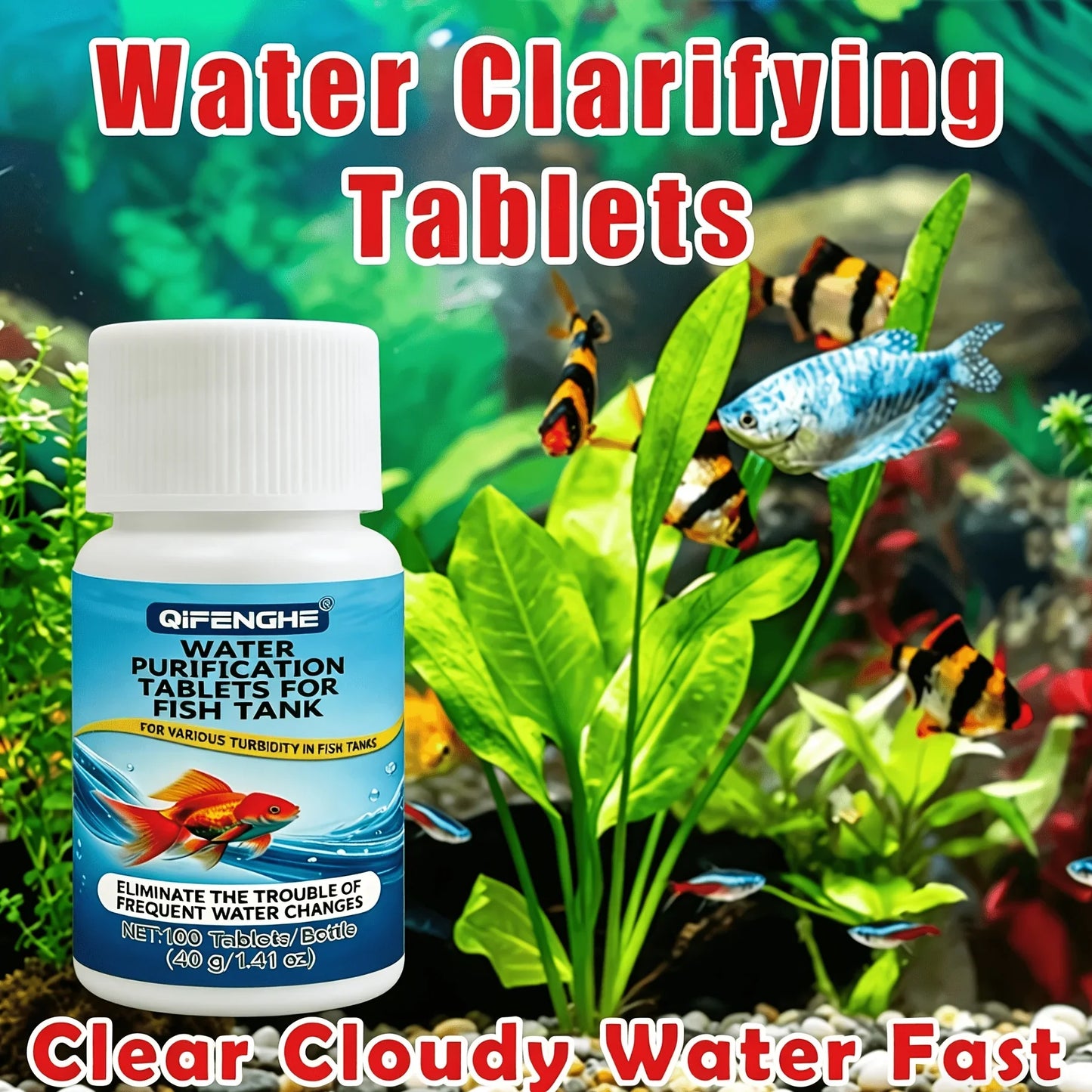 Aquarium Water Clarifier Tablets – Clear Cloudy Fish Tank Fast