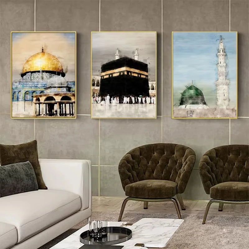 Islamic Mosque Mecca Kaaba Canvas Wall Art Print | Home Decor Canvas Wall Art Peaceful Pleasures Health and Wellness