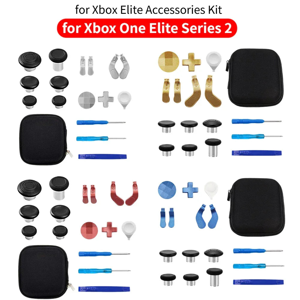 DIY Kit For Xbox One Elite Series 2 Wireless Controller Accessories - Metal D-Pad Trigger Paddles Repair set With Storage Bag Peaceful Pleasures Health and Wellness