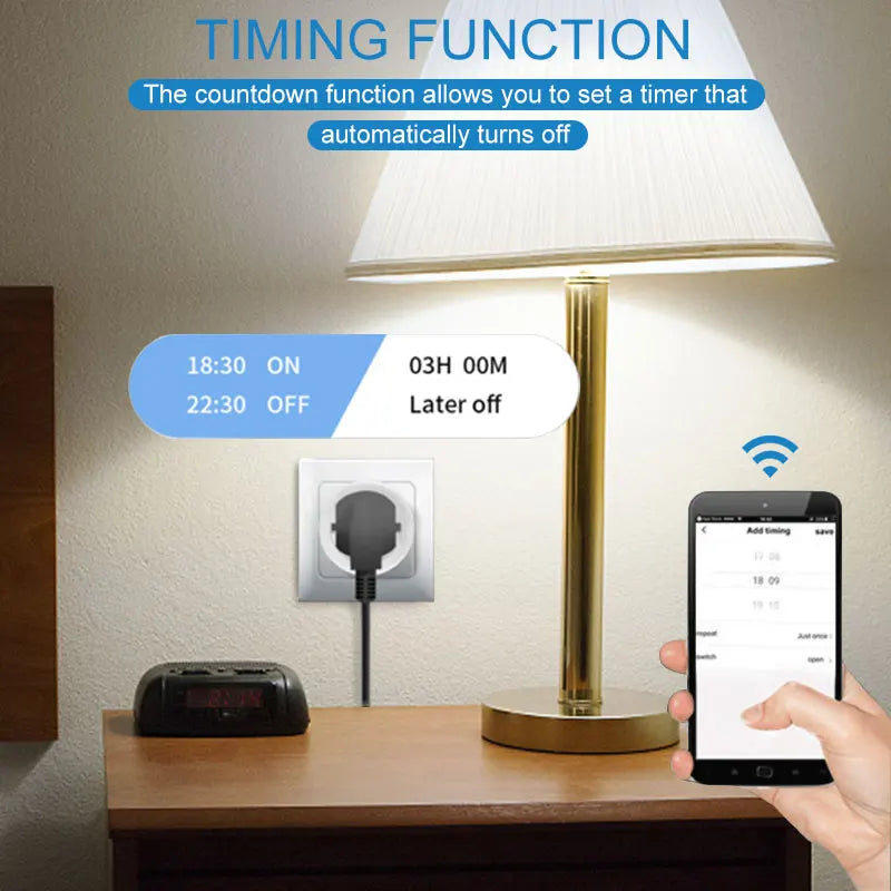 Tuya WiFi Smart Plug EU 16A | Power Monitor, Alexa & Google