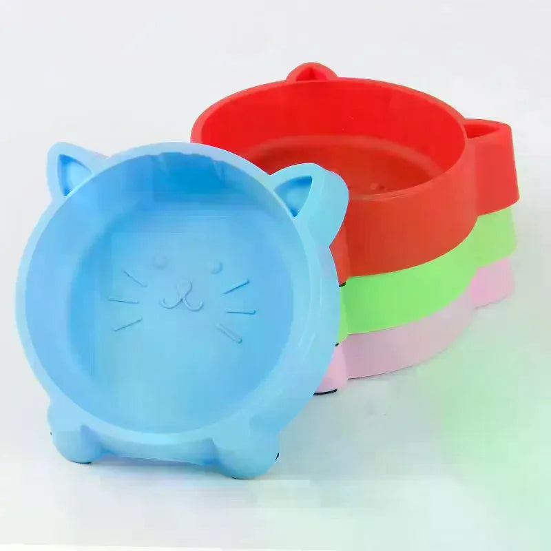 Cat Ear Pet Bowl – Non-Slip Plastic Feeder for Cats & Dogs