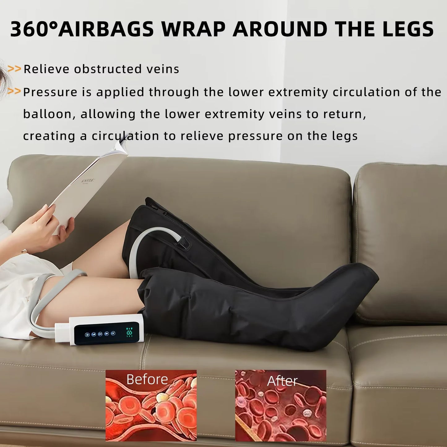 MagCellapy Air Compression Leg Massager | 4 Airbag Boots
