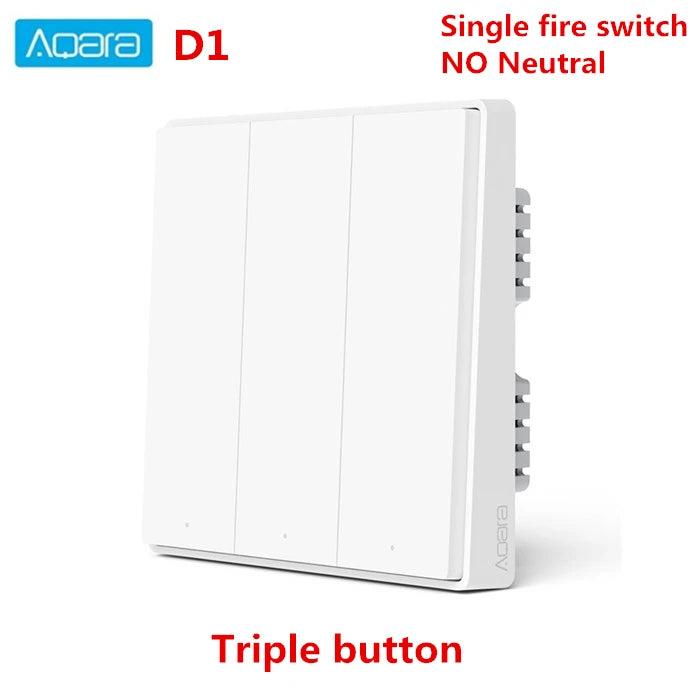 Aqara Wireless Smart Wall Switch D1 ZigBee Remote Control Key Light Smart Switch Button Smart Home For Mi home HomeKit APP Peaceful Pleasures Health and Wellness No Neutral 3Key